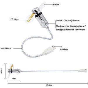 USB-ventilator met LED-kloklicht (MEER KOPEN, MEER BESPAREN)