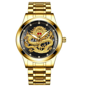 Horloge met draak in reliëf-Drakenoog horloge