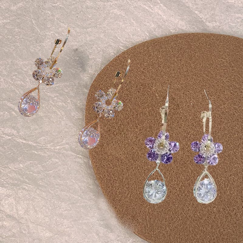 Luxury Flower Earrings | Modieuze Glanzende Kristal Accessoires